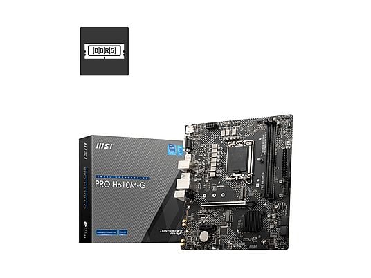 MSI MB H610, PRO H610M-G DDR5, LGA 1700, 2DDR5,1PCI-Ex16,1PCI-Ex1,2M.2, 4SATA3